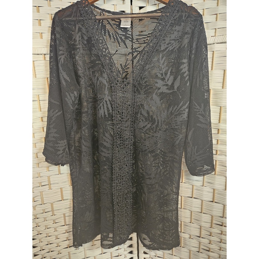Alexa and Stella Womens Large Black Coverup Beach Leisure Vacation